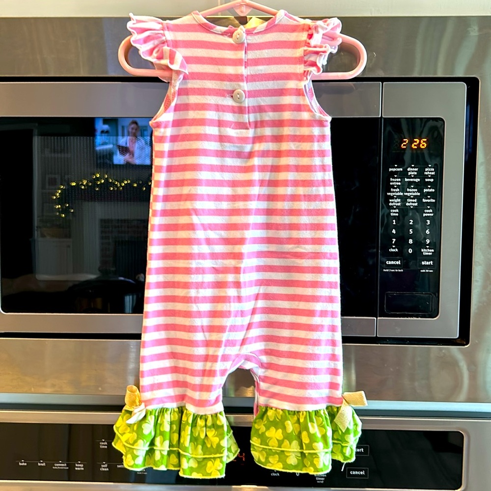 St. Patrick’s Day RicRac & Ruffles Romper, 18 months. - Picture 3 of 3